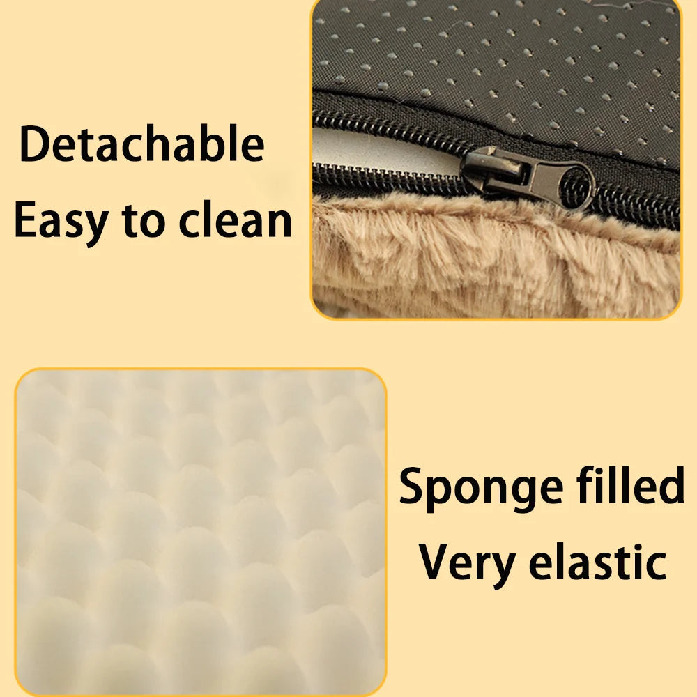 Orthopedic 3D Foam Dog Bed – Faux Fur Cover, Waterproof & Washable