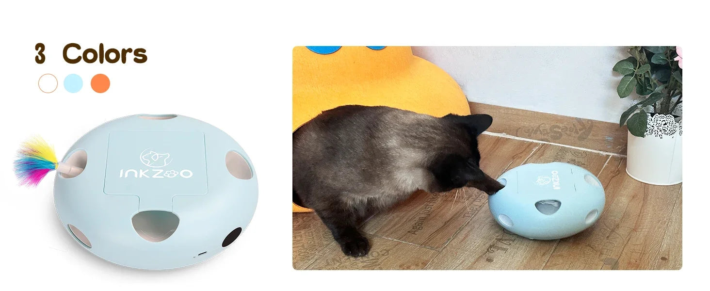 INKZOO Interactive Cat Toy – Smart Whack-A-Mole Kitten Toy with 7 Holes, Automatic Mouse Game for Indoor Cats