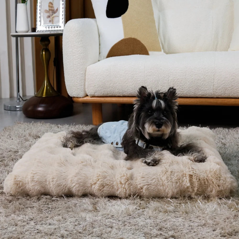 Ultra Plush Dog Bed – Soft Washable Pet Cushion Mattress for Large Dogs & Puppies