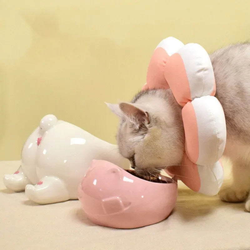 1Pc Soft Cotton Cat Recovery Cone – Adjustable E-Collar for Cats & Small Dogs