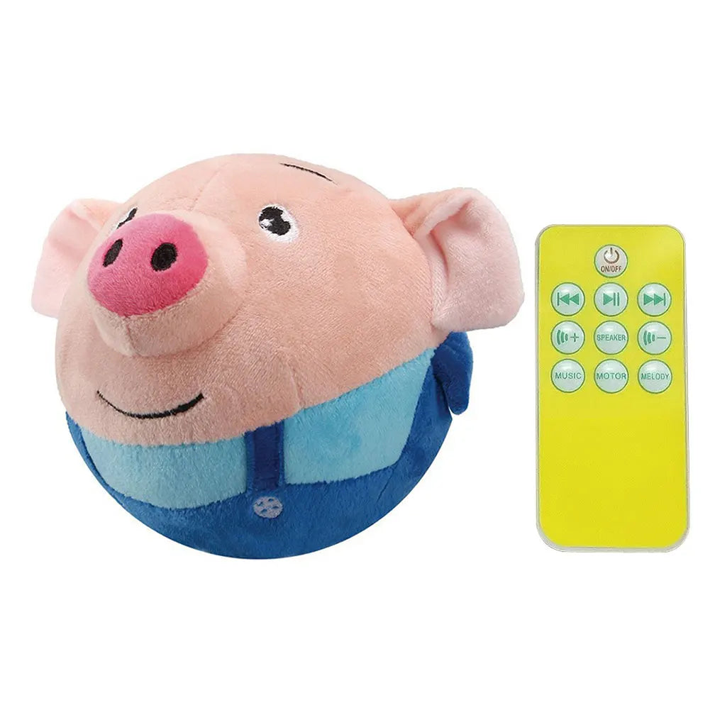 Cartoon Pig Plush Toy – USB Rechargeable Moving Dog & Cat Toy