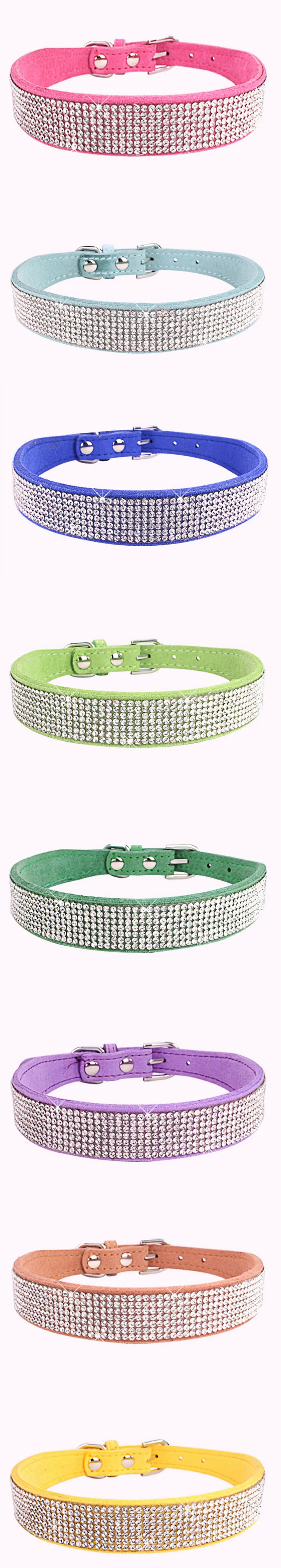 Crystal Glitter Rhinestone Dog Collar – Sparkling Pet Collar with Zinc Alloy Buckle for Small & Medium Dogs and Cats