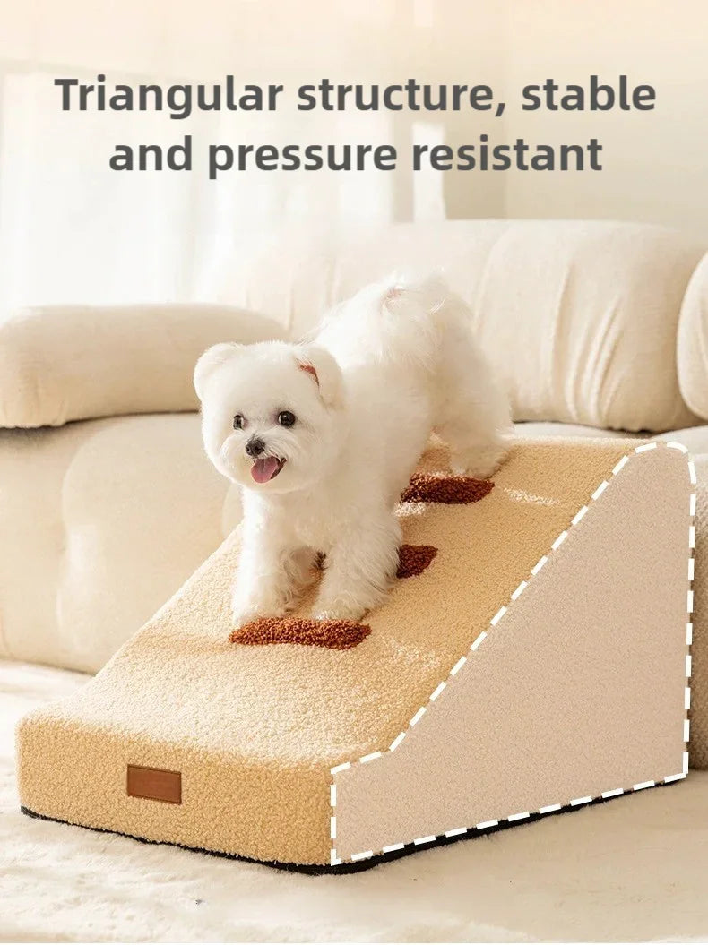 2/3 Step Non-Slip Puppy Stairs – Pet Ramp Ladder for Sofa & Bed Access