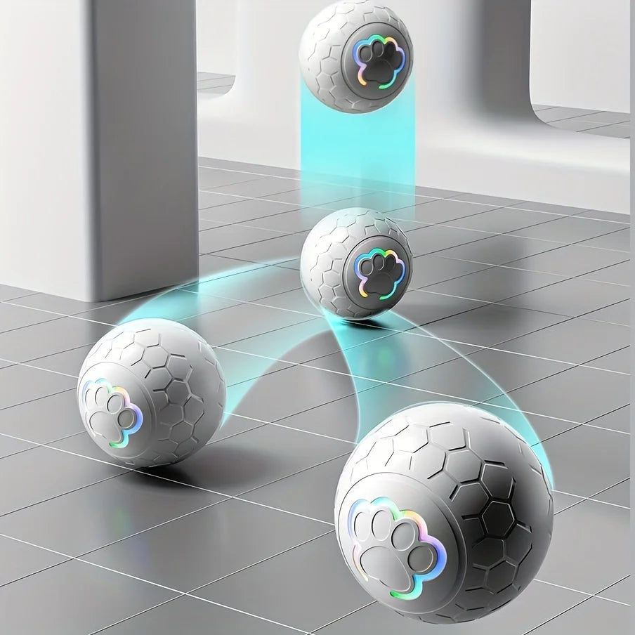 Smart Electronic Interactive Pet Toy Ball – USB Rechargeable Automatic Bouncing & Rolling Ball with RGB Lights for Dogs & Cats