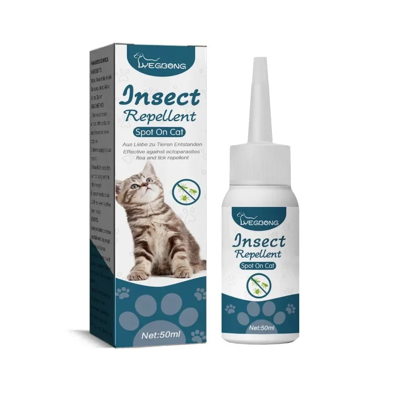 50ml Pet Anti-Flea and Tick Agent – External Deworming Solution for Cats and Dogs