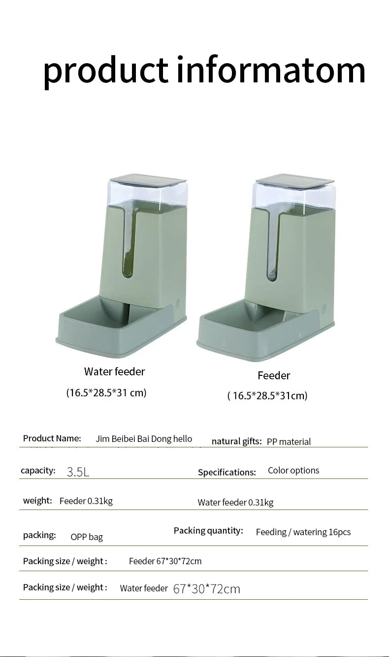 3.5L Automatic Pet Food Feeder – Large Capacity Gravity Dispenser for Cats & Dogs