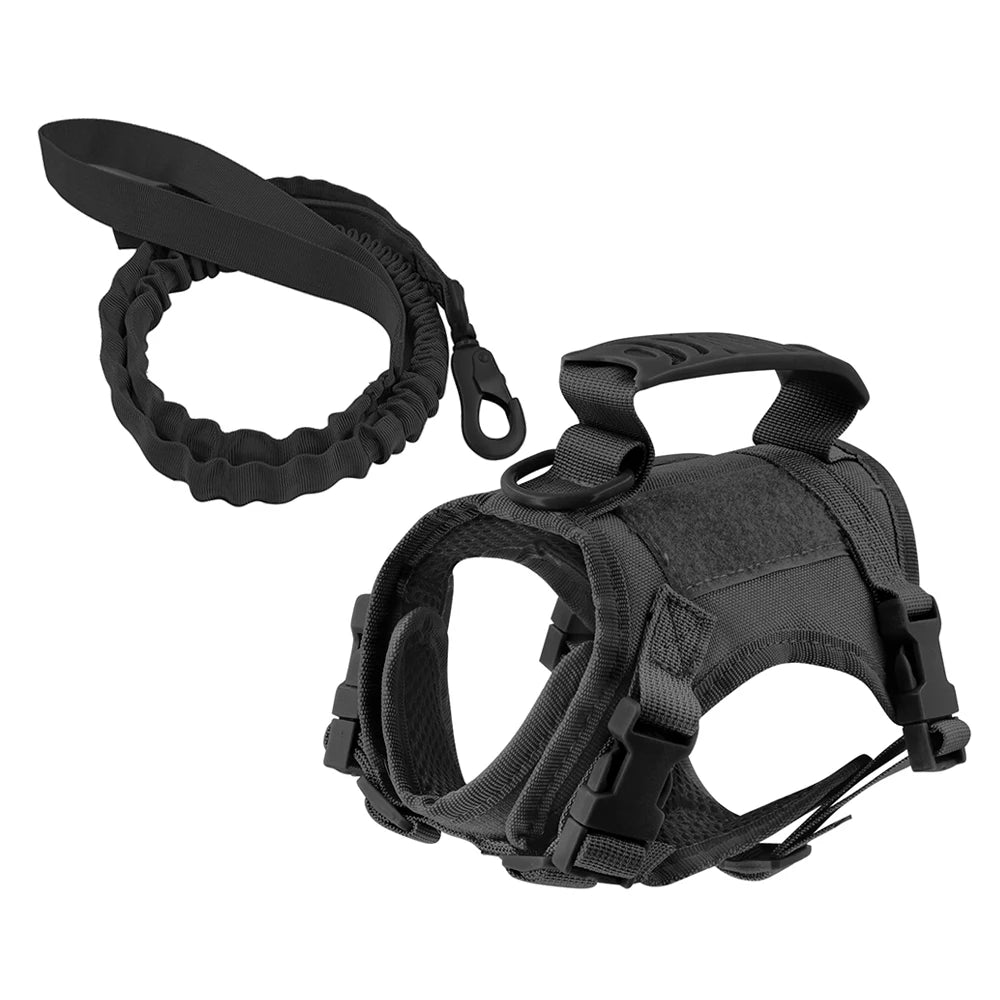 Tactical Harness & Leash Set for Small Dogs and Cats – Adjustable, Durable, and Secure for Training or Walking