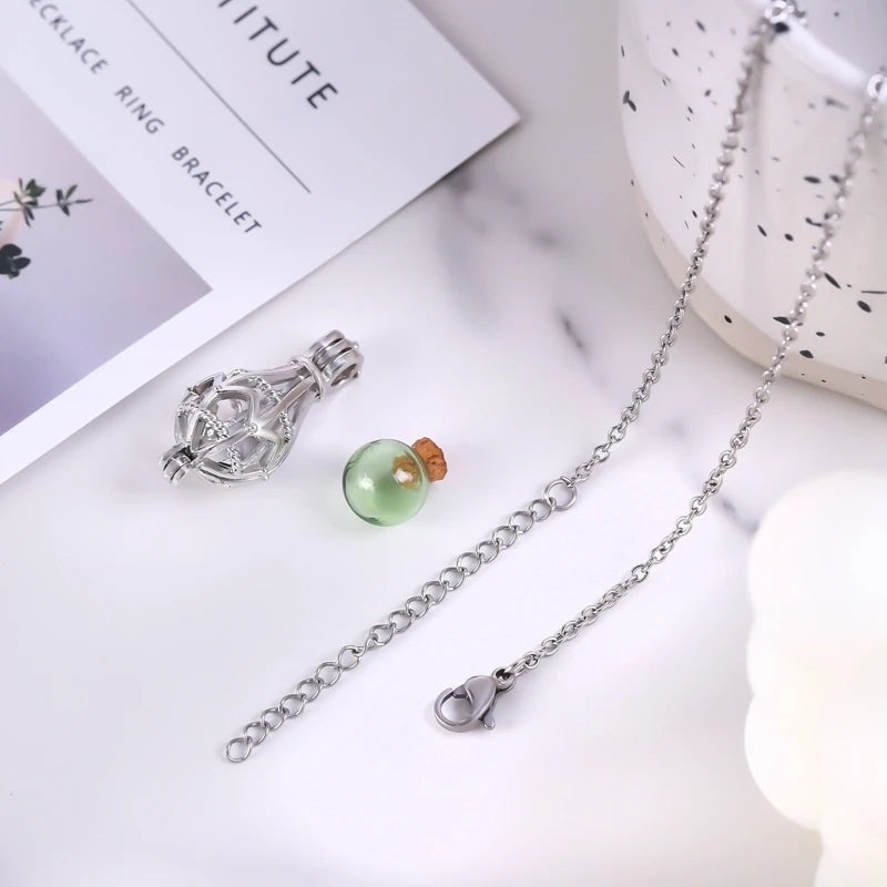 Hollow Teardrop Keepsake Urn Necklace for Ashes – Openwork Memorial Locket Pendant