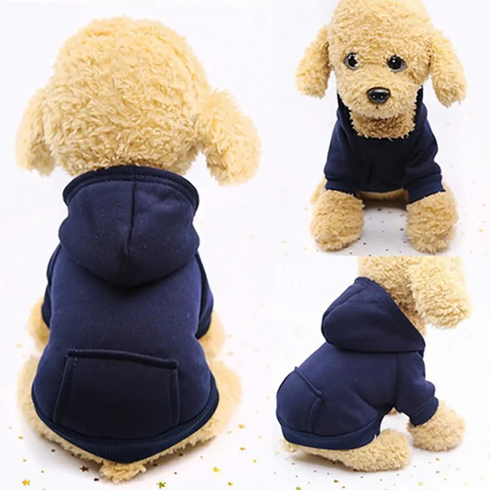Puppy Pet Hooded Sweatshirt – Two-Legged Autumn/Winter Outfit with Pocket for Cats & Dogs