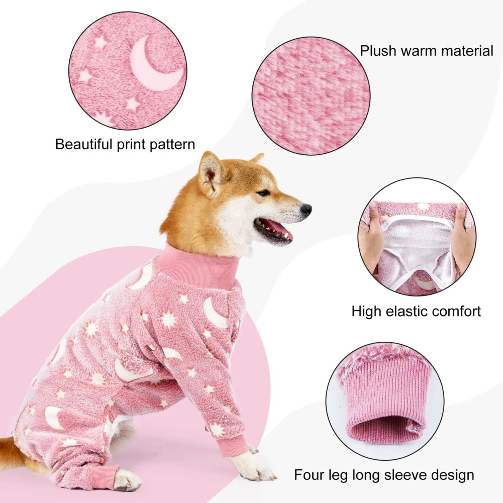 Winter Fleece Dog Jumpsuit – Warm Pet Pajamas for Small to Large Dogs
