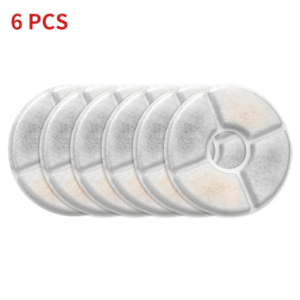 Dog & Cat Fountain Replacement Filters – 4/8/12 Pack for 2.4L Pet Water Dispensers with Pre-Filter Sponges