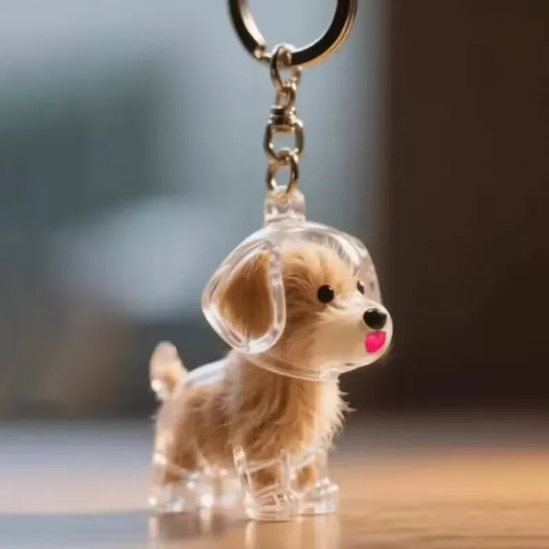 Dog Hair Storage Pendant Keychain – Cute Keepsake Souvenir for Pet Lovers, Bag Charm & Car Keychain Gift