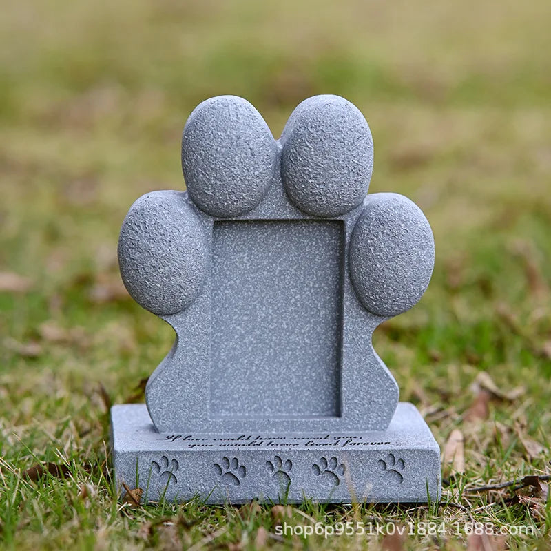Pawprint Dog Memorial Gift – Pet Loss Sympathy Keepsake with Picture Frame & Grave Marker