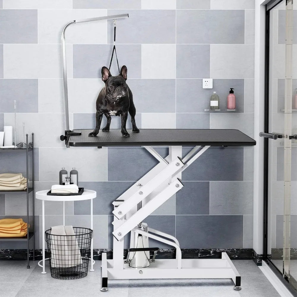 Hydraulic Dog Grooming Table – Heavy Duty Adjustable Table for Large Dogs (330 lbs Capacity)