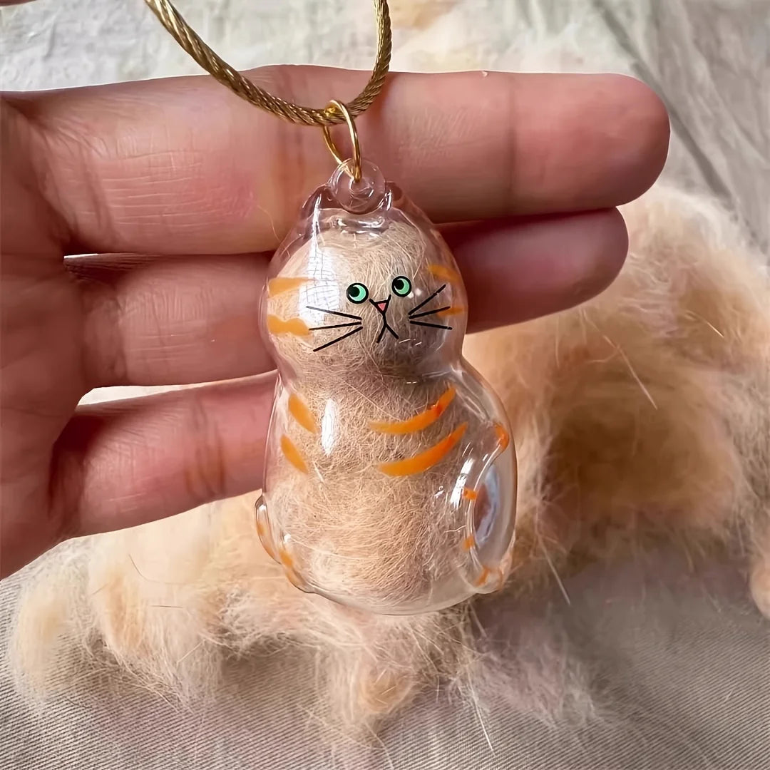 Pet Hair Memorial Keepsake Bottle Keychain – Cat & Dog Hair Memory Jar Urn for Pet Lovers
