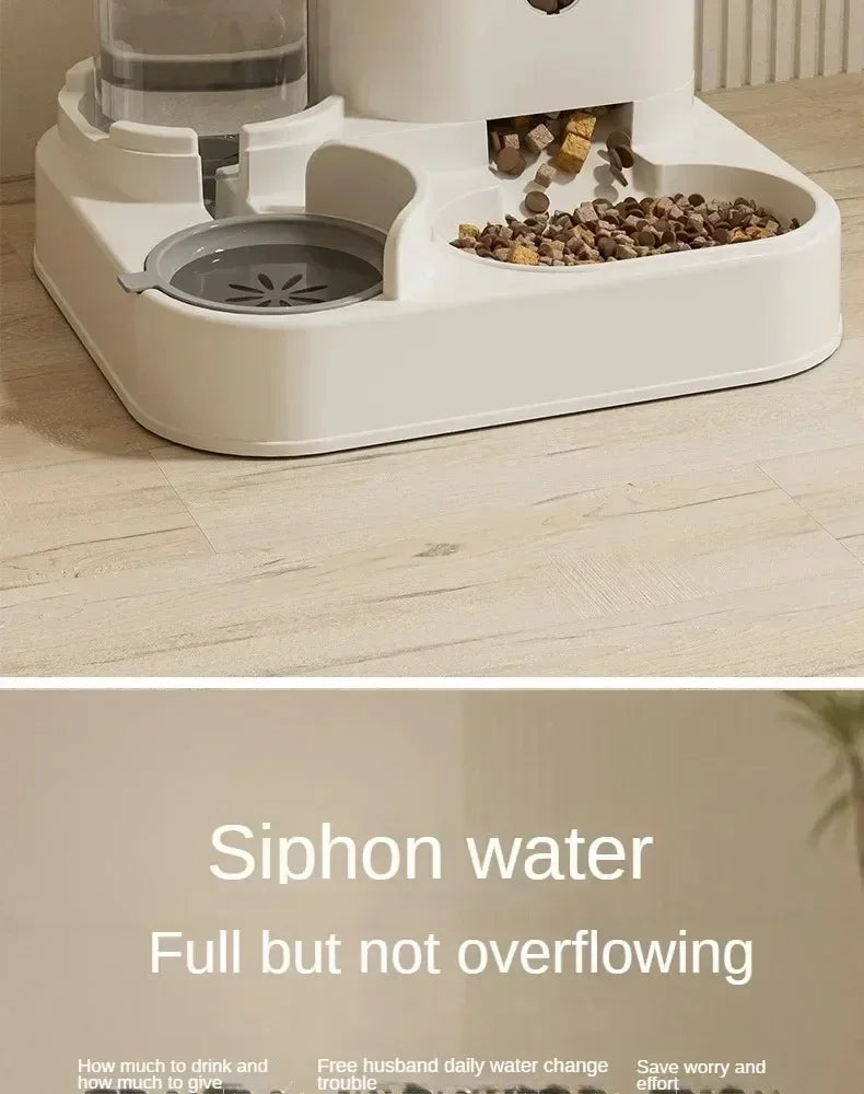 Automatic Pet Feeder & Water Fountain – Large Capacity Food Storage Dispenser for Dogs & Cats