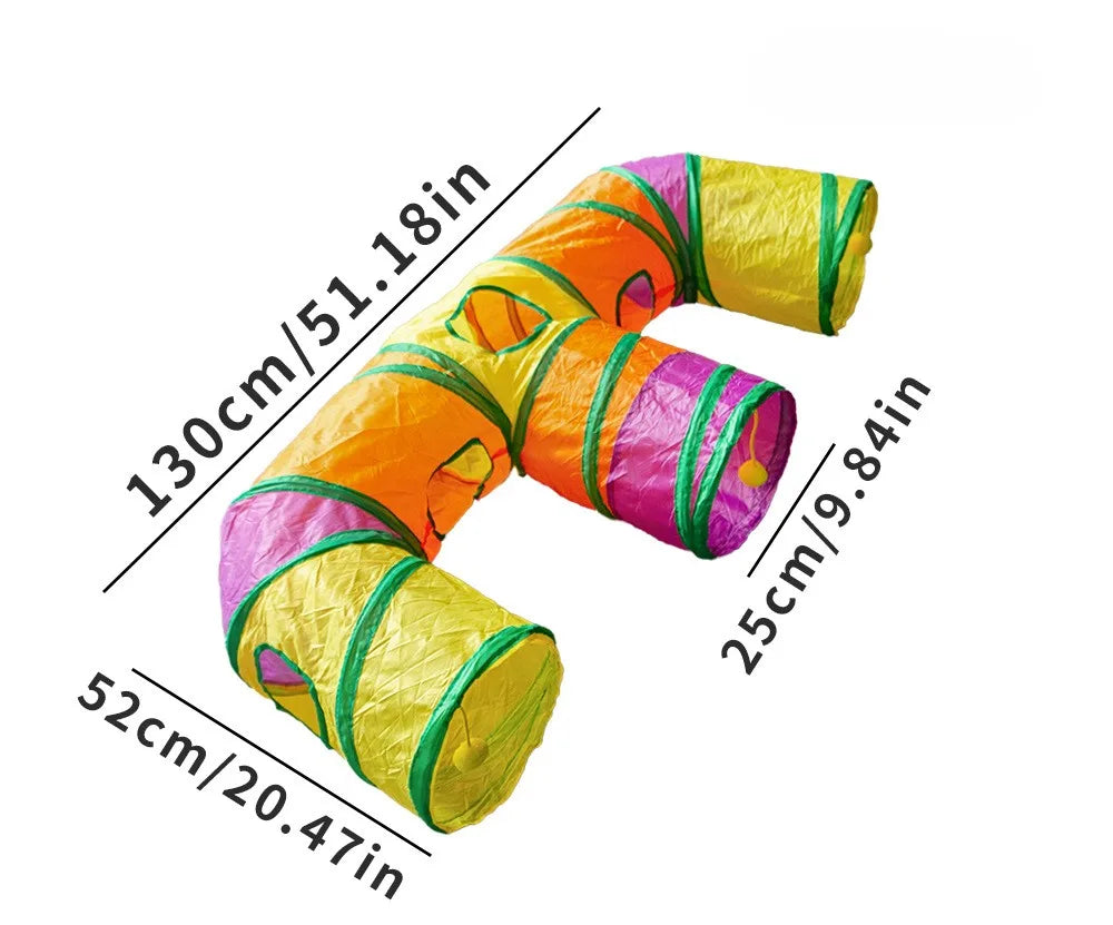 Portable Foldable Cat Tunnel & Tent Set – Large Play Space for Cats, Rabbits, Guinea Pigs & Small Pets