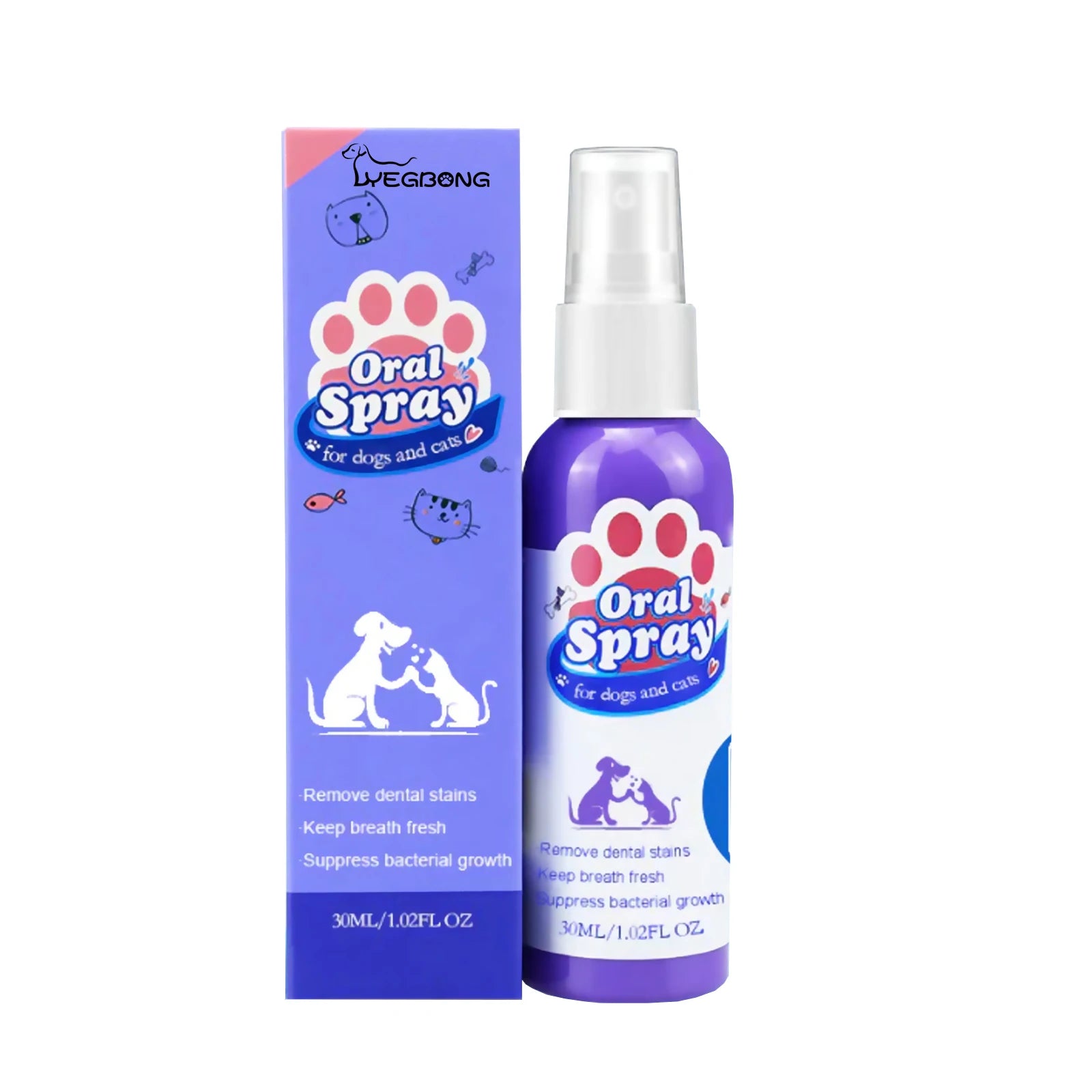 Pet Dental Spray – 30ml Tooth Cleaning & Fresh Breath Spray for Dogs & Cats, Oral Care & Bad Breath Deodorizer
