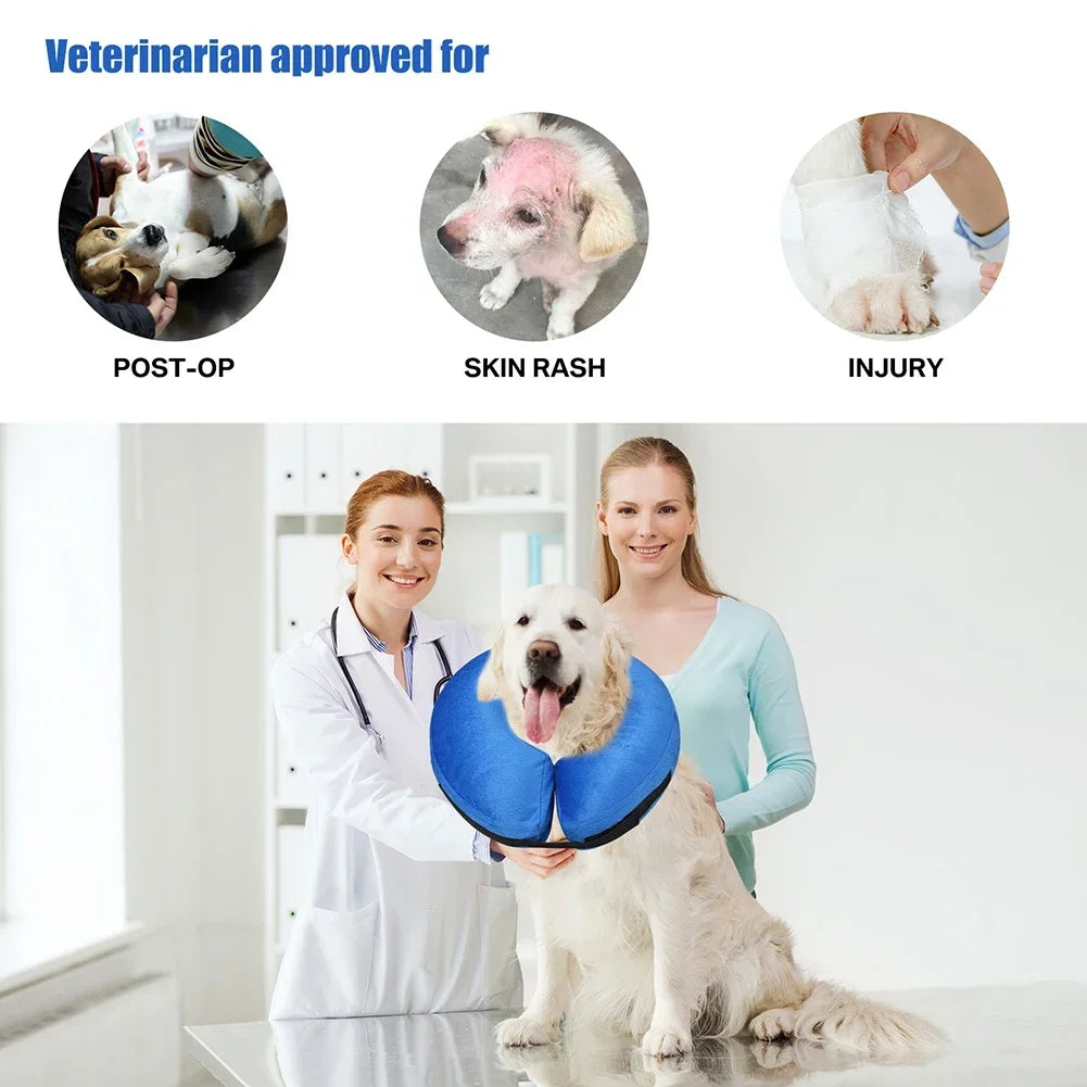 Inflatable Dog Recovery Collar – Soft Protective Cone for Dogs & Cats