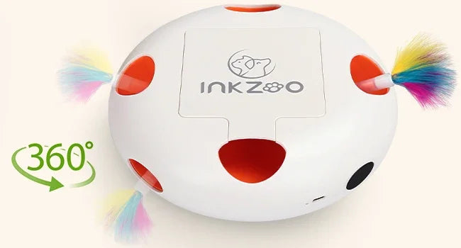 INKZOO Interactive Cat Toy – Smart Whack-A-Mole Kitten Toy with 7 Holes, Automatic Mouse Game for Indoor Cats