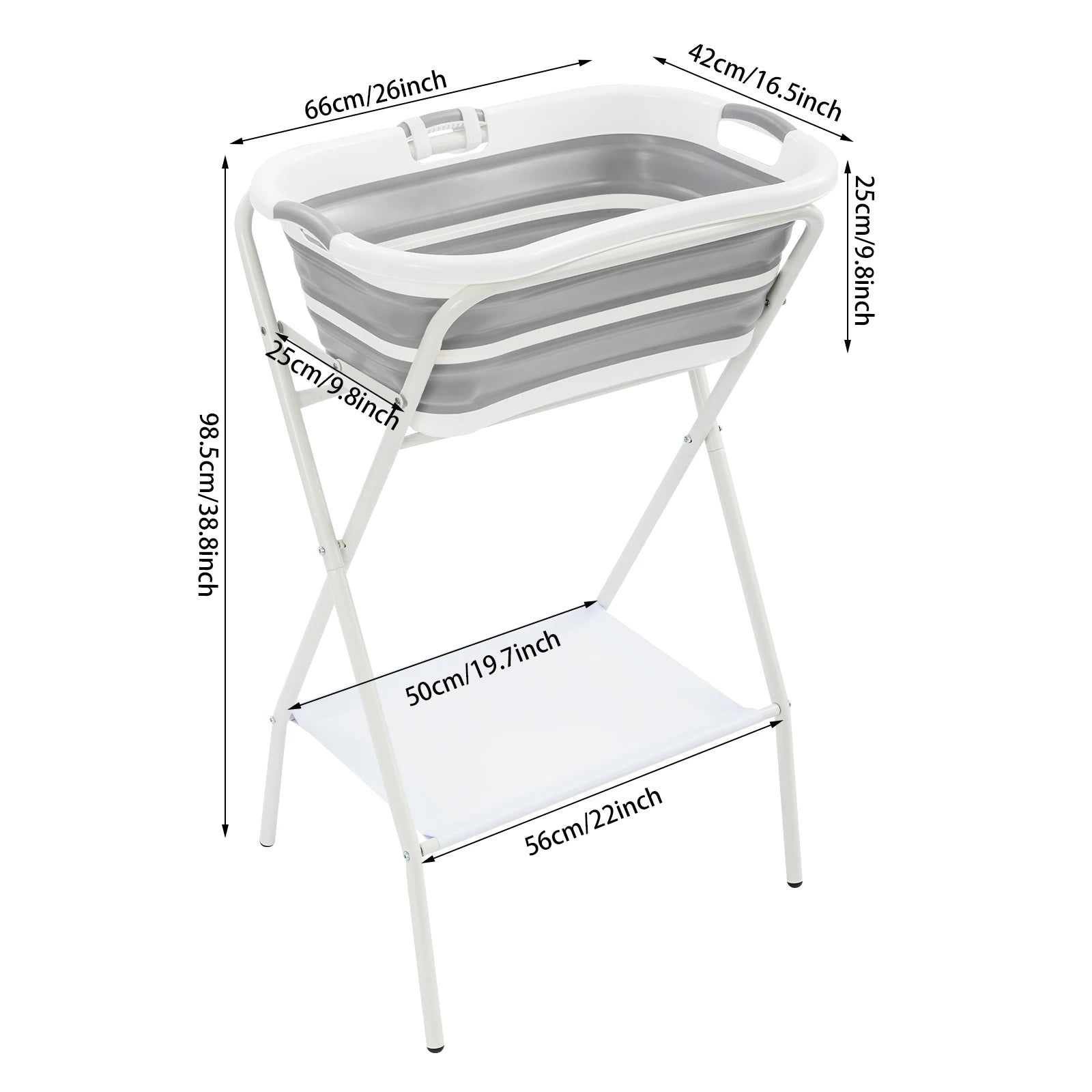 Small Pet Portable Bathtub with Stand – Foldable Bath with Drainage Tube for Small Dogs & Cats