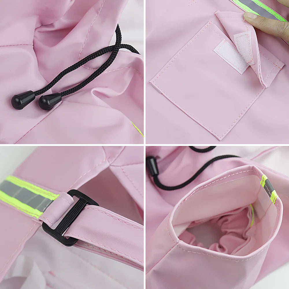 Waterproof Dog Raincoat – Hooded Reflective Cloak for Large Dogs
