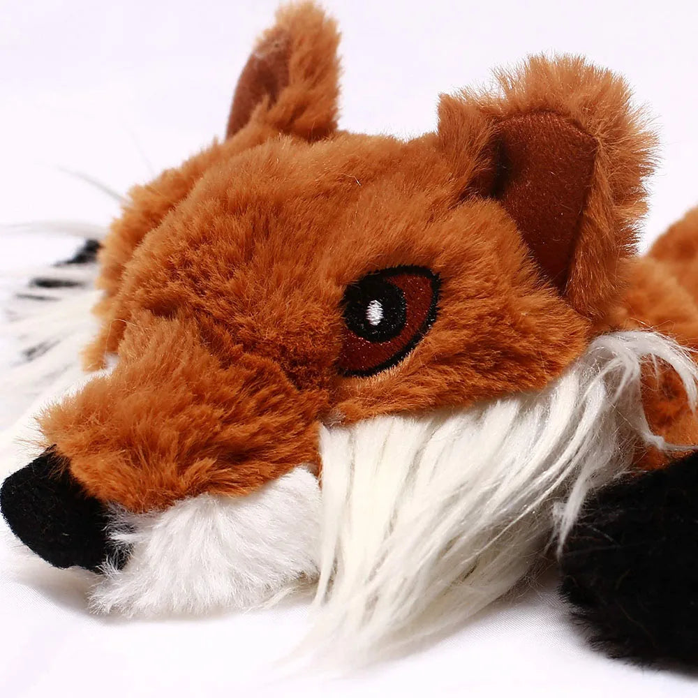 Stuffingless Plush Dog Toy – Durable Squeaky & Crinkle Chew Toy for Dogs (Simulated Animal Design)