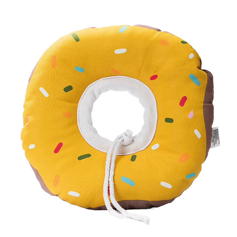 Cute Donut Cat Recovery Collar – Adjustable Soft E-Collar for Cats & Small Dogs