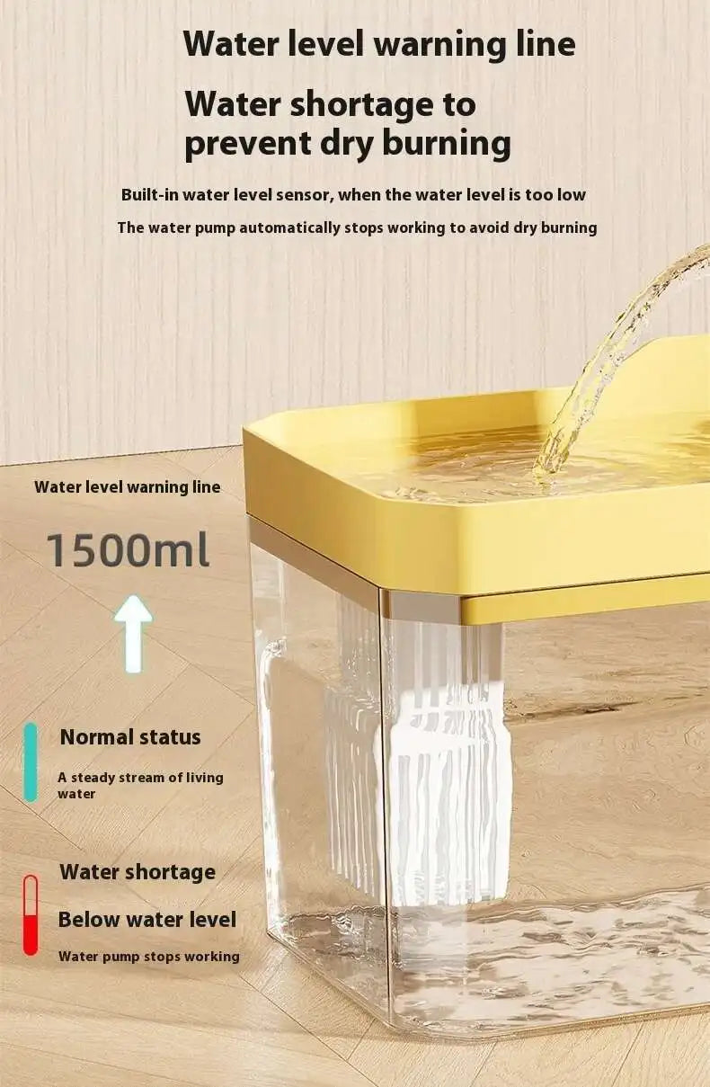 Cat Automatic Water Dispenser – Silent Drinking Fountain with Circulating Pump & Filter, Removable Bowl