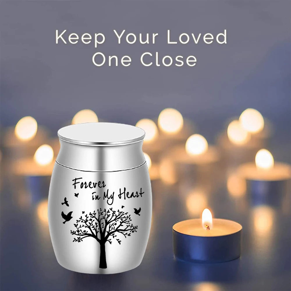 Mini Tree of Life Keepsake Urn – 7 Colors Small Aluminum Memorial Urn for Human Ashes
