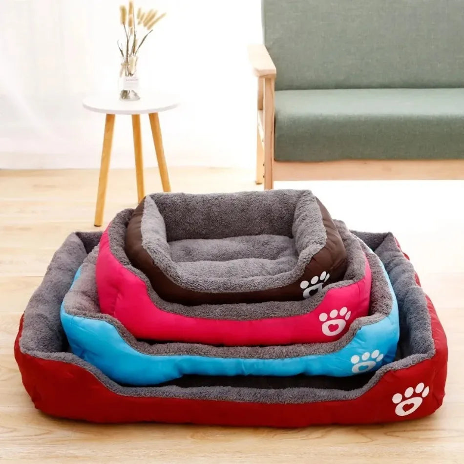 4 Styles Plush Pet Sofa Bed – Removable Washable Cover & Waterproof Upholstery for Dogs & Cats (All Seasons)