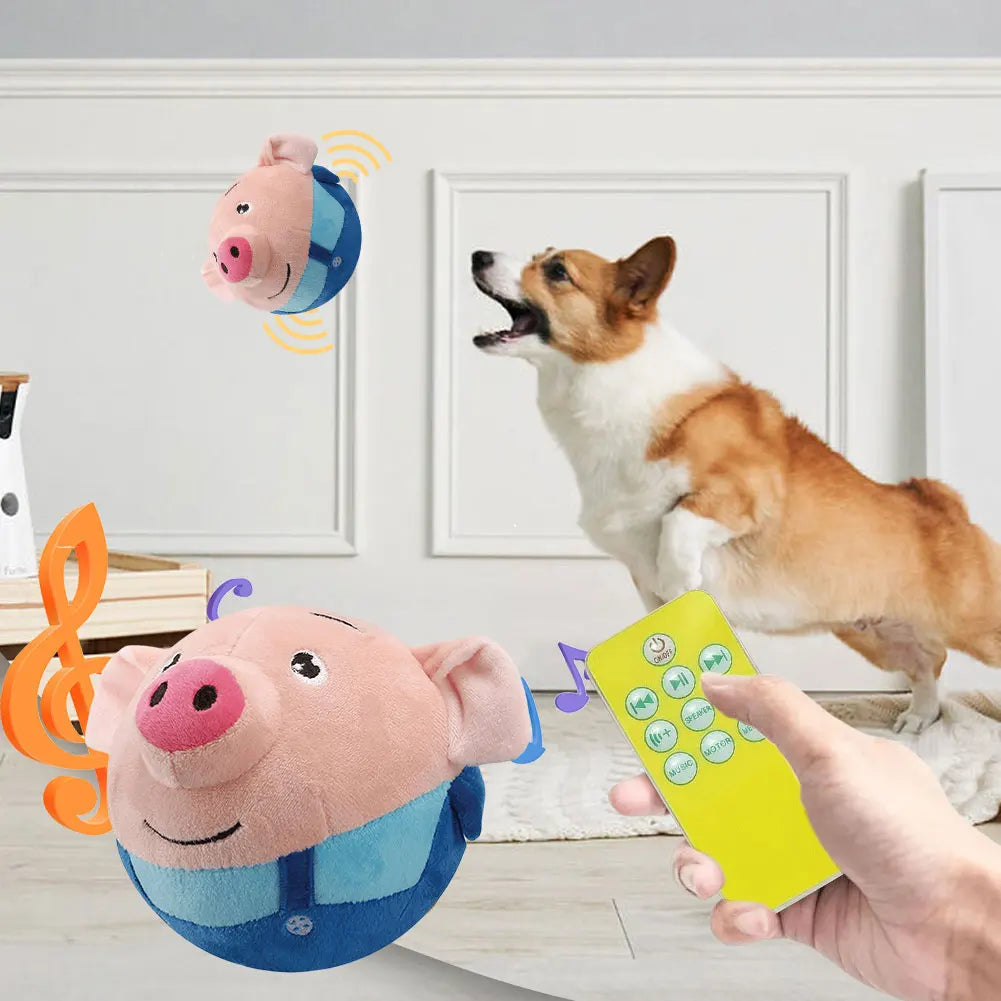 Cartoon Pig Plush Toy – USB Rechargeable Moving Dog & Cat Toy