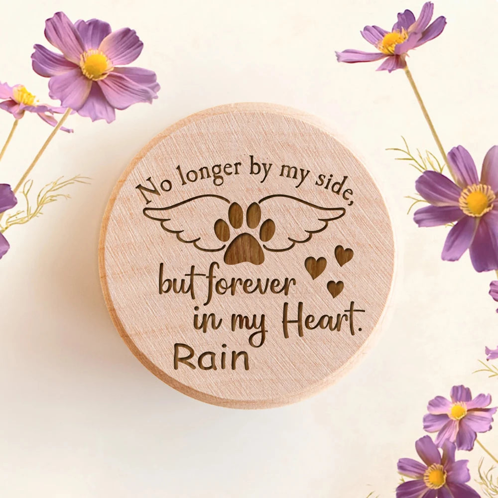 Custom Wooden Pet Memorial Urn – Personalized Hair & Tooth Keepsake Box for Cats & Dogs