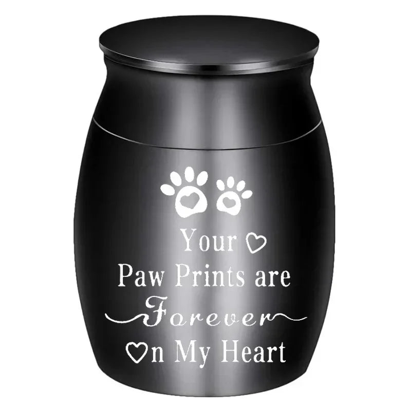 Metal Pet Urn – Decorative Keepsake Urn for Dog, Cat & Bird Ashes, Portable Memorial Cremation Urn