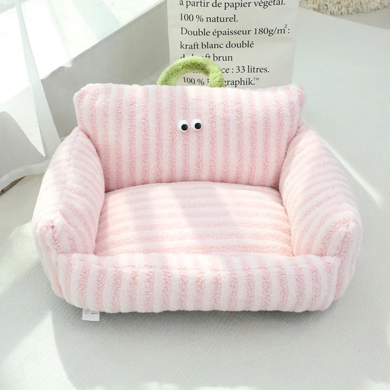 Winter Warm Puppy Sofa Bed – Cozy Cat & Dog Kennel Nest with Cushion Mat