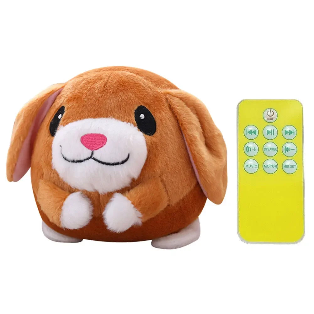 Electronic Interactive Dog Toy Ball – Bouncing, Music & Vibration Plush Chew Ball for Puppies