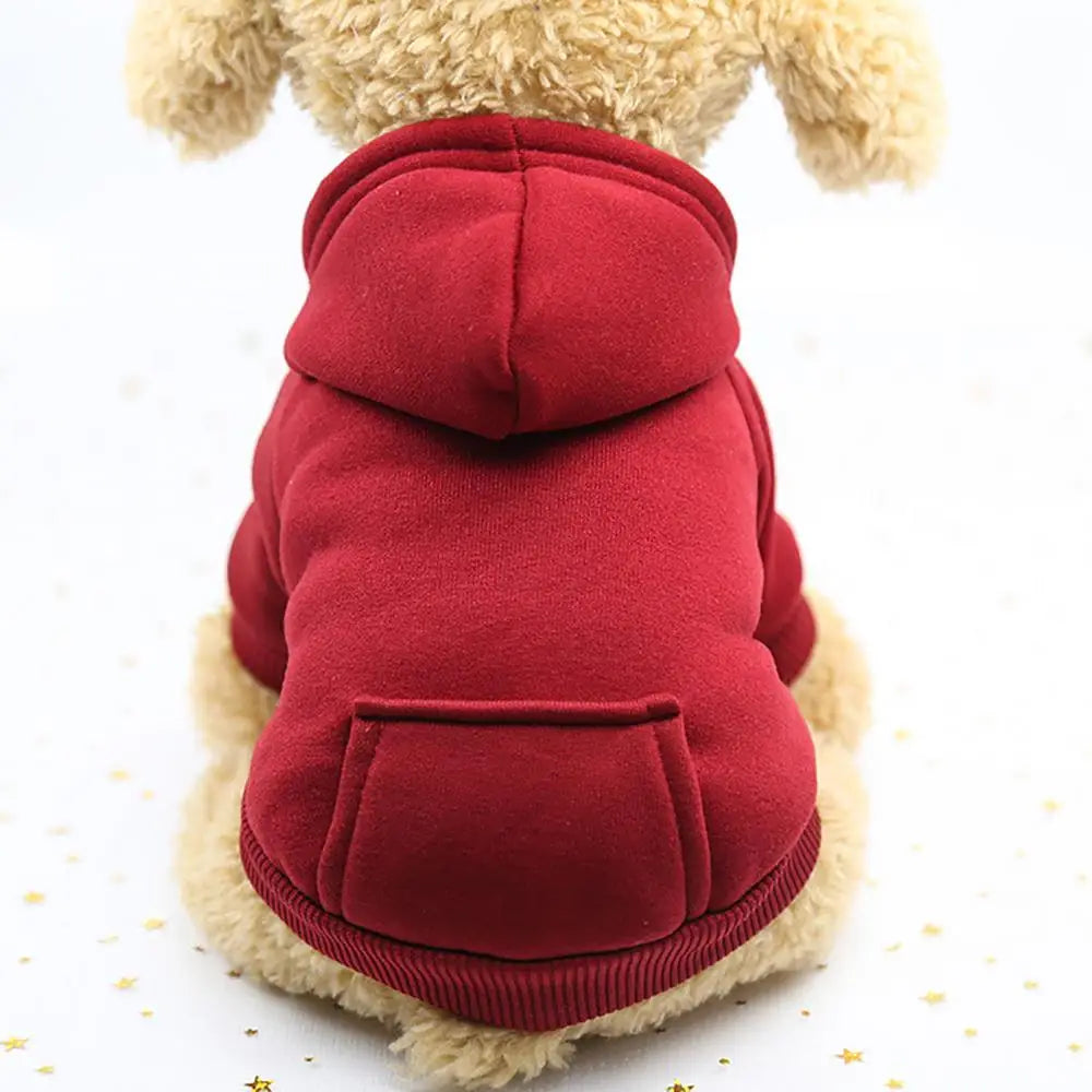 Puppy Pet Hooded Sweatshirt – Two-Legged Autumn/Winter Outfit with Pocket for Cats & Dogs