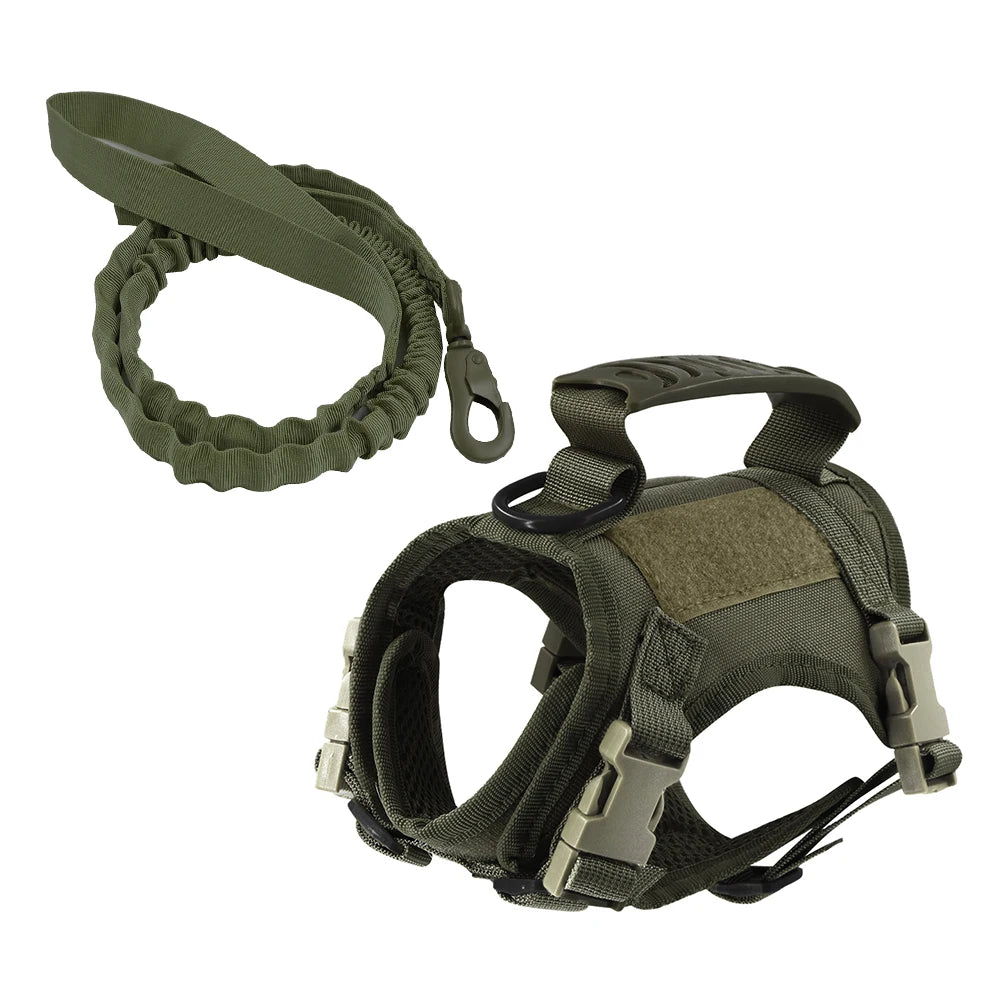 Tactical Harness & Leash Set for Small Dogs and Cats – Adjustable, Durable, and Secure for Training or Walking