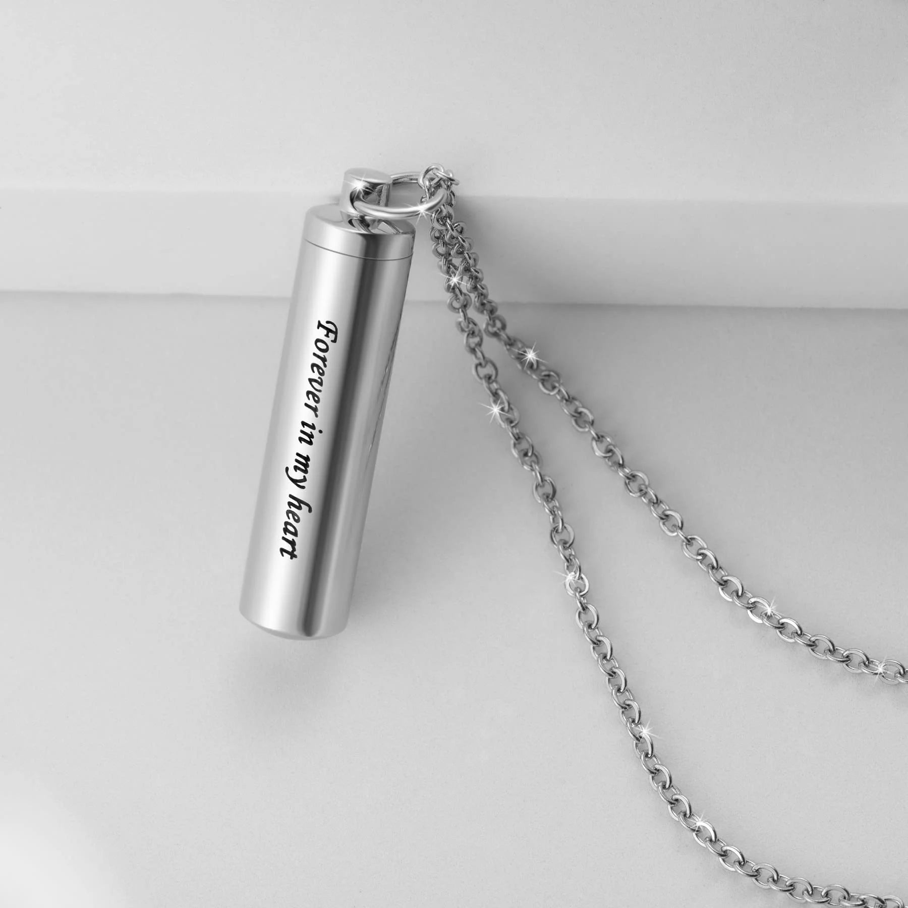 3 Pack Urn Necklace Set – Stainless Steel Cylinder Cremation Jewelry for Ashes Memorial Pendants