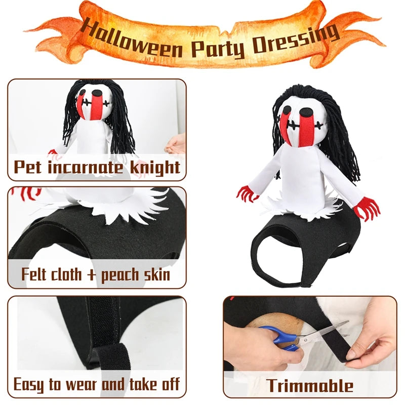 Pet Knight Ghost Costume – Funny Halloween Outfit for Dogs & Cats