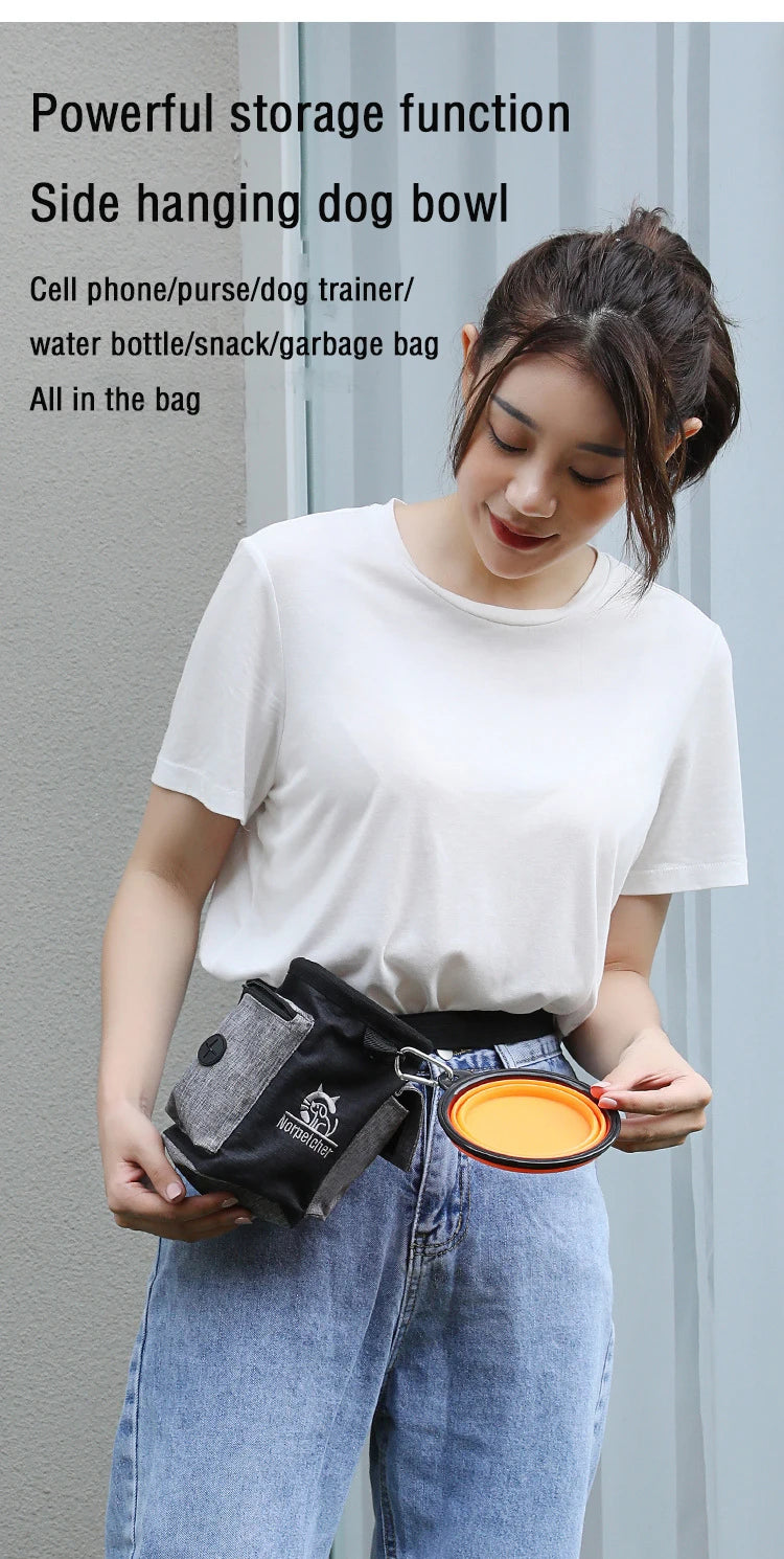 Dog Training Waist Bag – Multi-Functional Outdoor Treat Pouch with Fanny Pack Design for Pet Training, Walking & Rewards