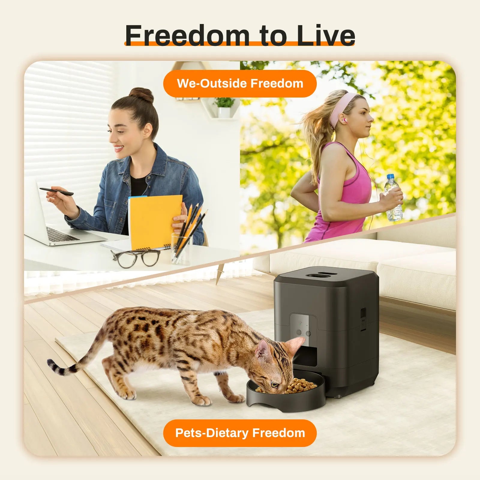 2L Smart Automatic Pet Feeder with WiFi, APP & Camera – Timed Dog & Cat Food Dispenser