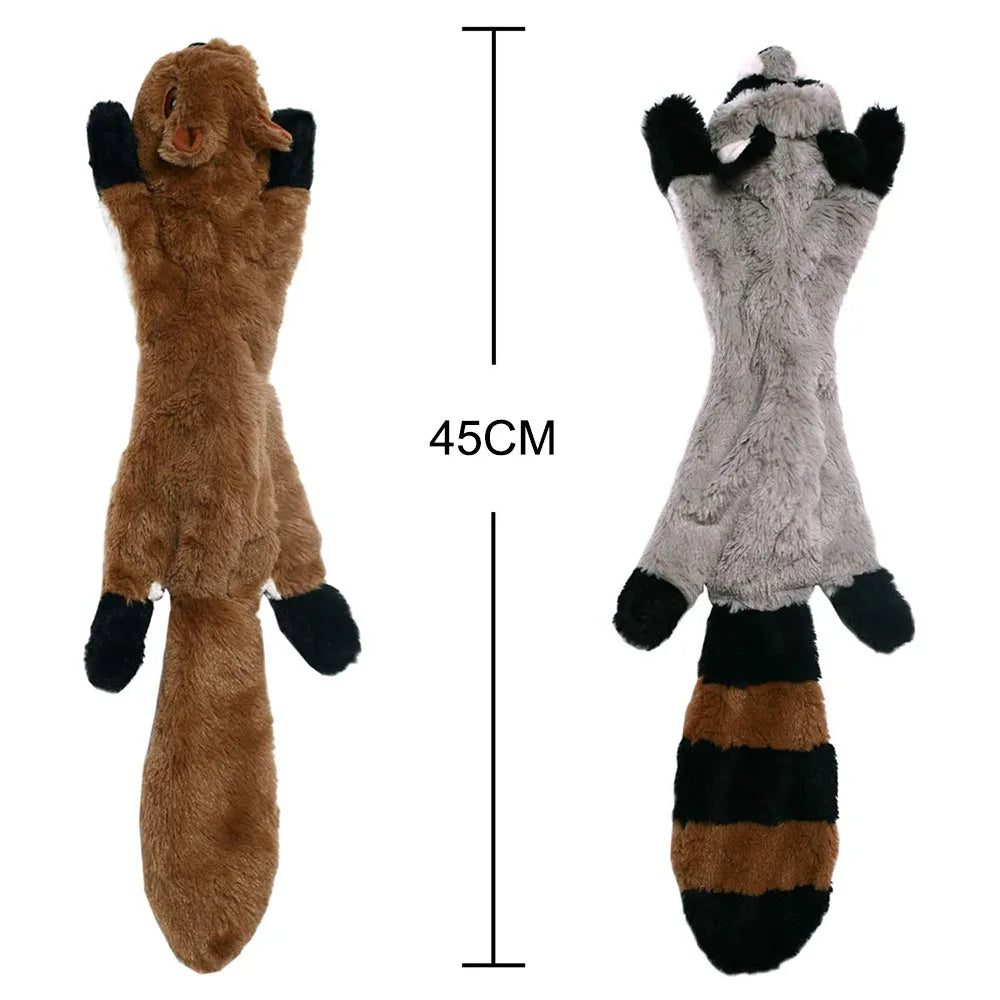 Stuffingless Plush Dog Toy – Durable Squeaky & Crinkle Chew Toy for Dogs (Simulated Animal Design)
