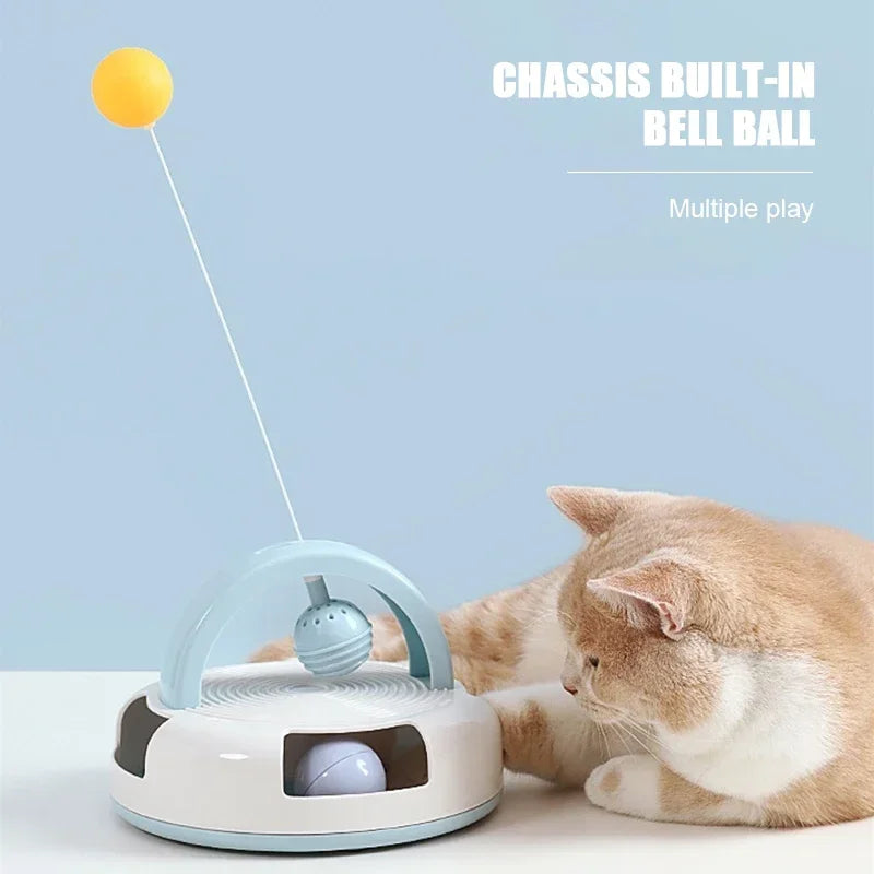 Gravity Turntable Cat Toy – Table Tennis & Catnip Ball for Interactive Play