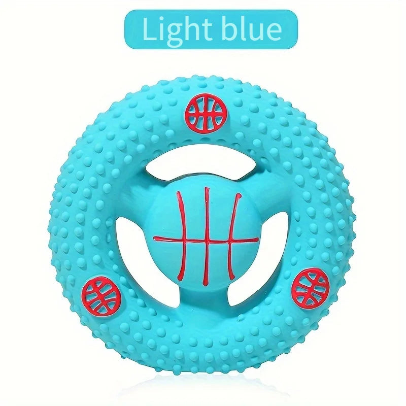 Dog Plush Toy – Football & Basketball Design Squeaky Chew Toy, Interactive Teeth Cleaning Plush for Dogs