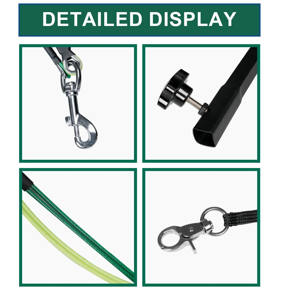 Stainless Steel Dog Grooming Stand with Adjustable Arm & Restraint Rope