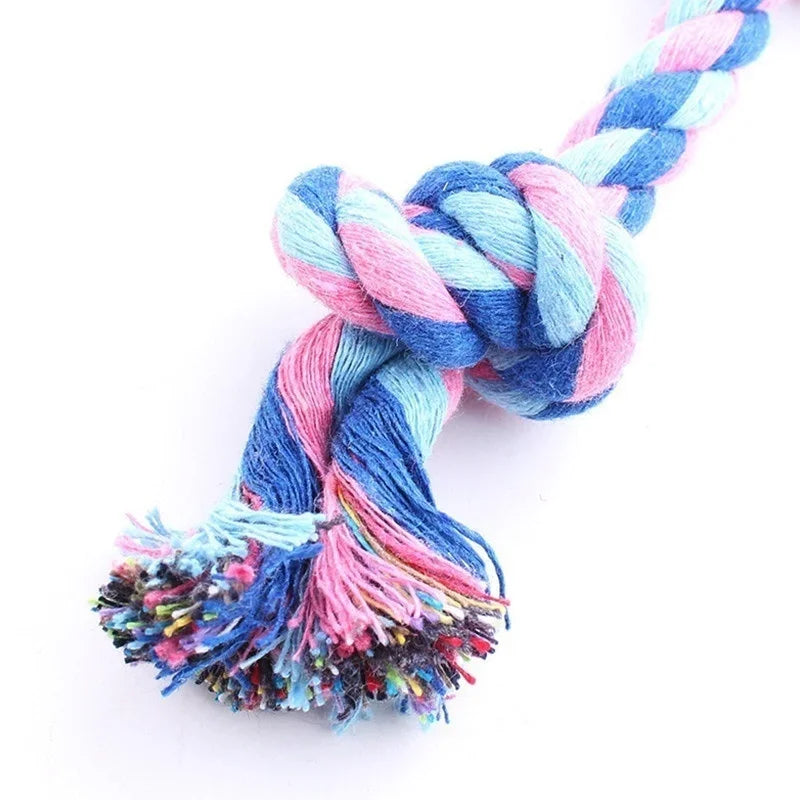 Colorful Double Knot Dog Toy – Durable Chew & Teething Rope for Small to Large Dogs