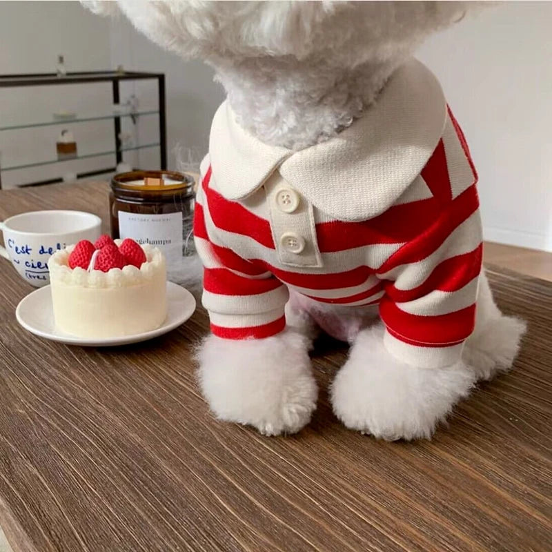 πΎ Fashion Striped Pet Shirt β Lightweight Summer Outfit for Dogs & Cats