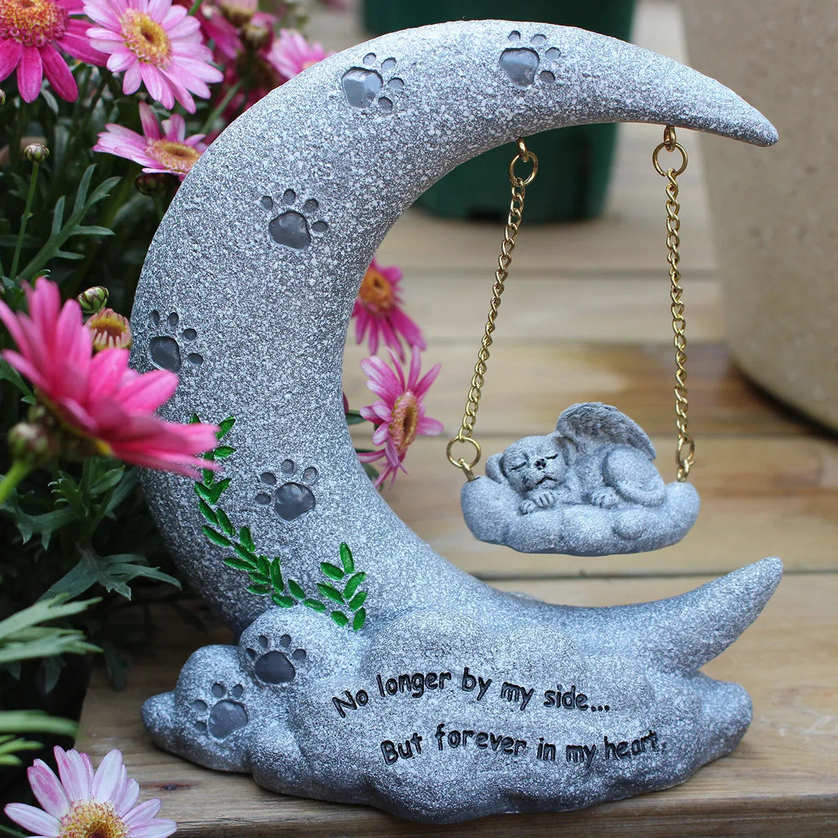 Moon Dog Ornament – Resin Animal Sculpture for Bedroom, Living Room, Garden & Courtyard Décor
