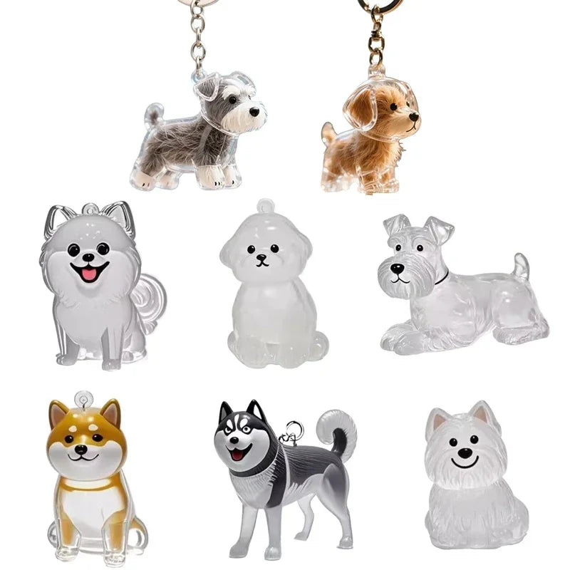 Dog Hair Storage Pendant Keychain – Cute Keepsake Souvenir for Pet Lovers, Bag Charm & Car Keychain Gift
